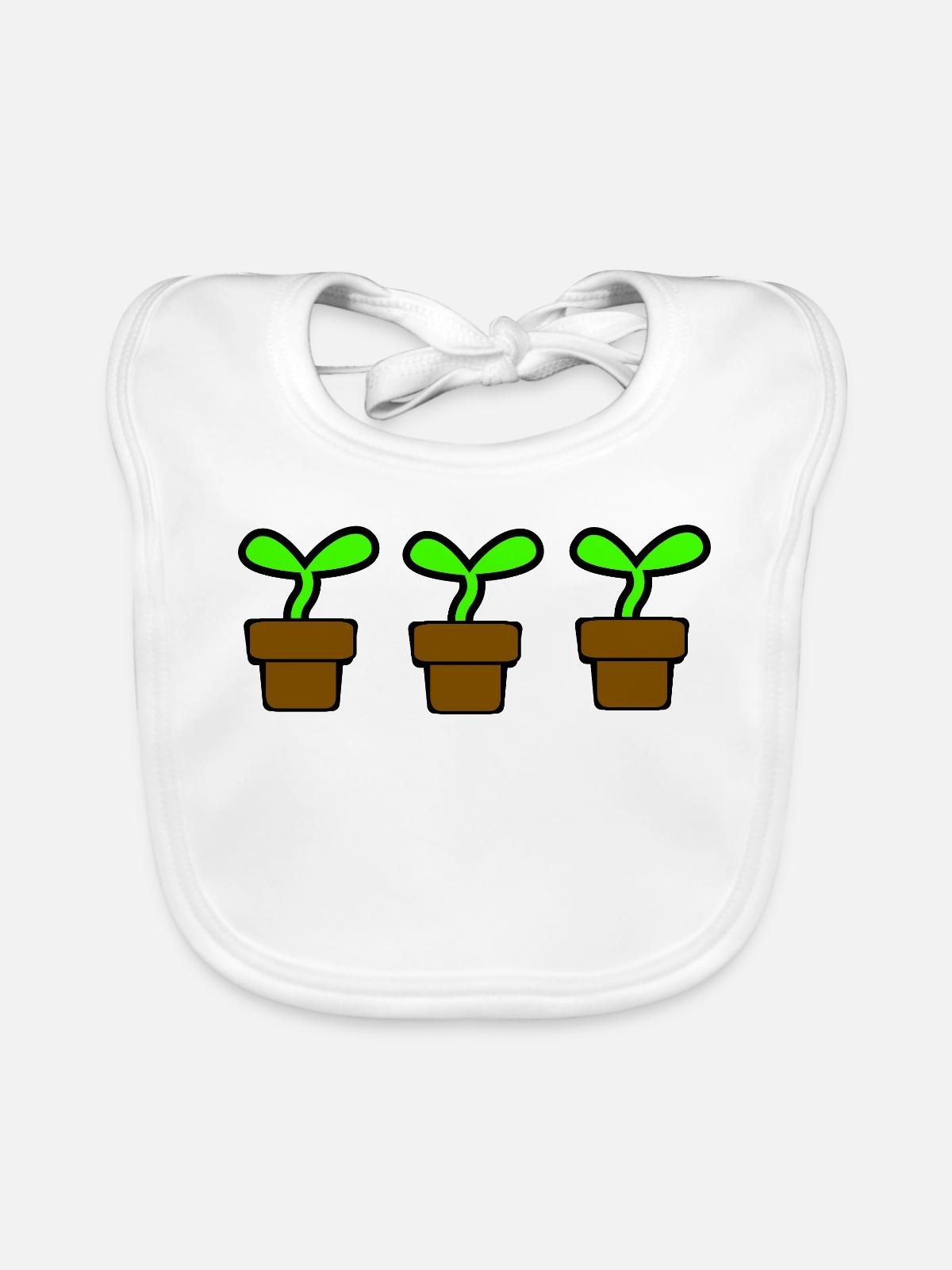 Garten - Baby Bio-Lätzchen - Weiß - Vorne