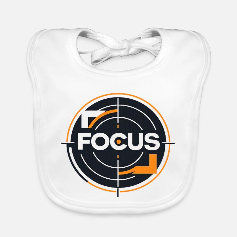 Focus Target Circle Logo Organic Baby Bibs
