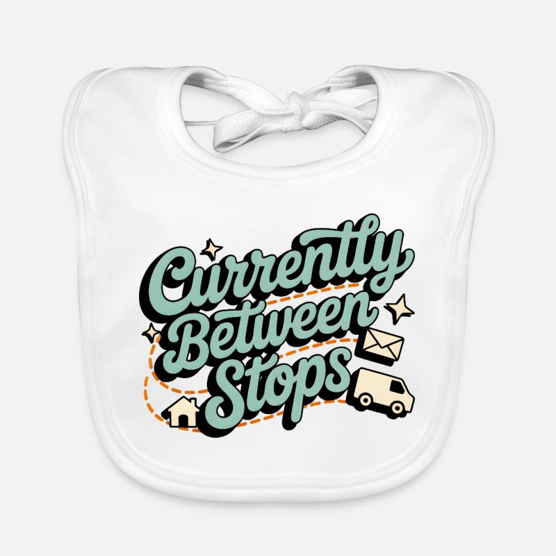 Between Stops | Postman Deliverer Humor Organic Baby Bibs