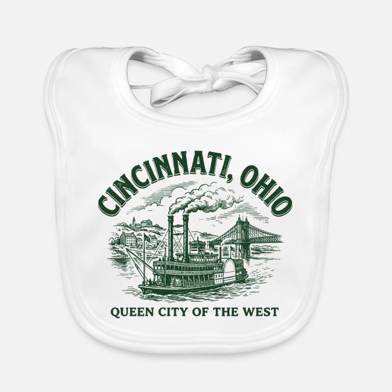Cincinnati Steamship Heritage Organic Baby Bibs