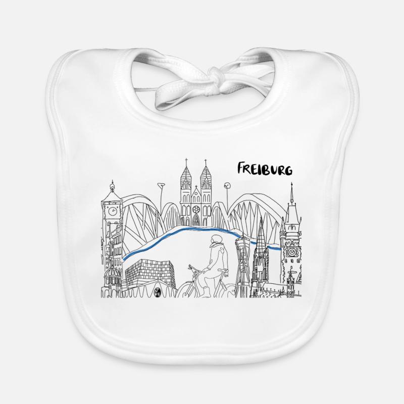 Freiburg Skyline  Baby Bio-Lätzchen