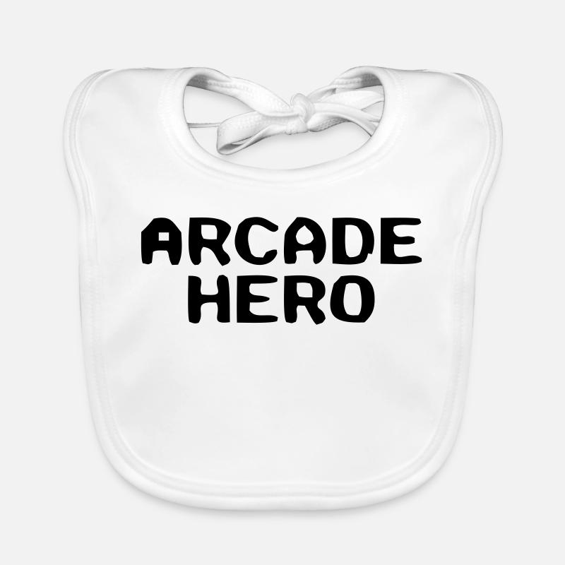 Arcade Hero Retro Schriftzug Baby Bio-Lätzchen