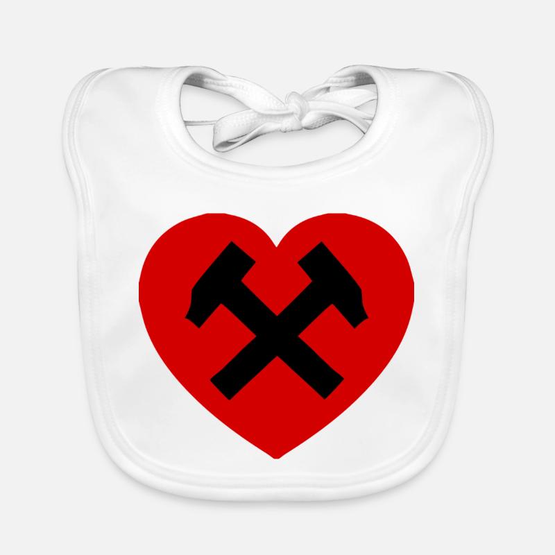 Heart with hammer and sickle Organic Baby Bibs