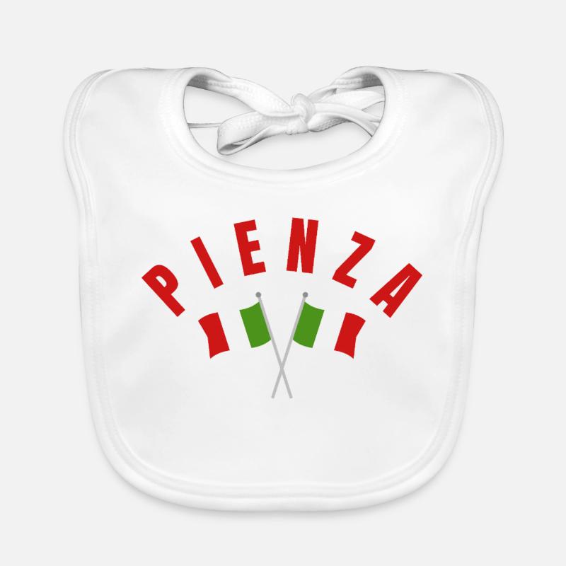 Pienza Italian Flags Emblem Organic Baby Bibs