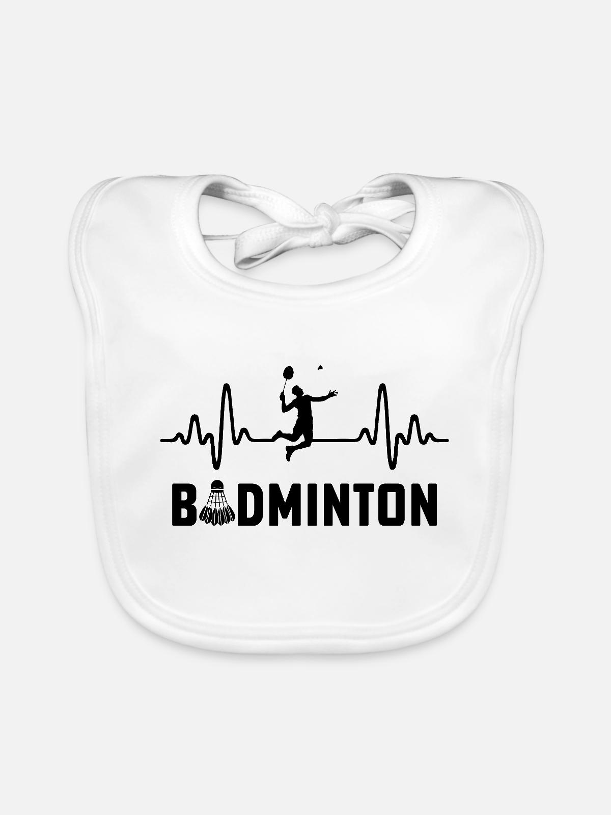 Badminton - Baby Bio-Lätzchen - Weiß - Vorne