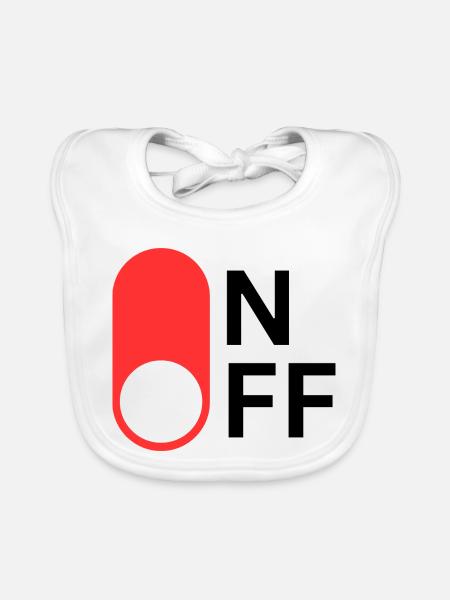 ON/OFF mode - Organic Baby Bibs - white - Front