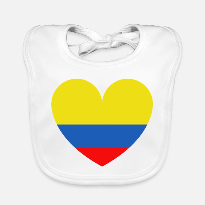 Cœur Drapeau Colombie Bavoir bio Bébé
