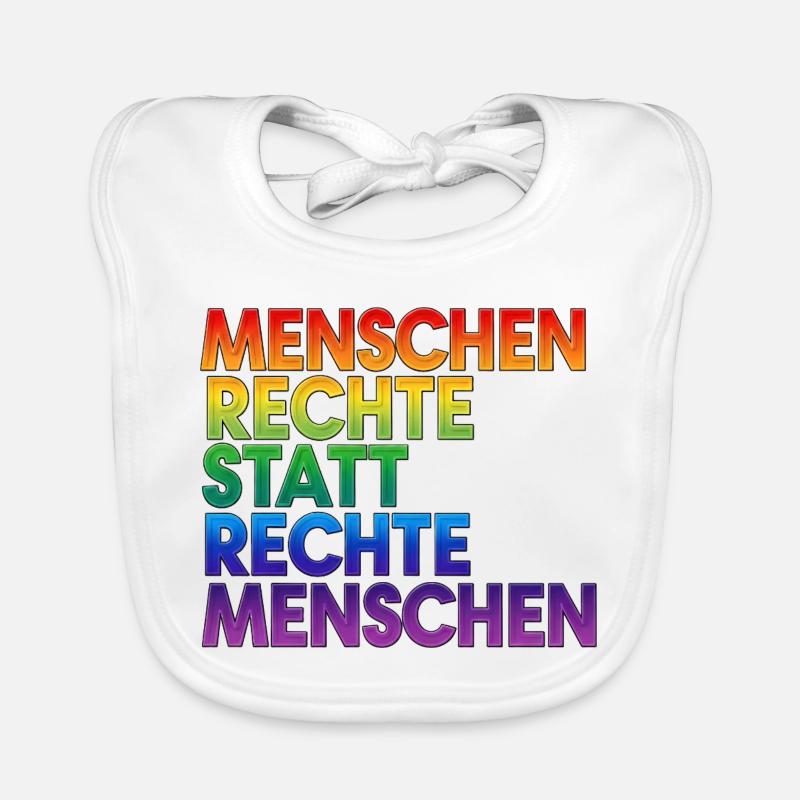 Regenbogen Statement Spruch Menschenrechte Baby Bio-Lätzchen