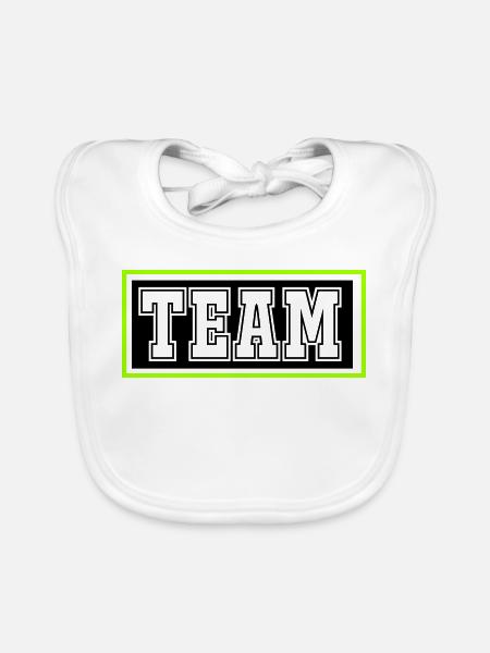 Team - Organic Baby Bibs - white - Front