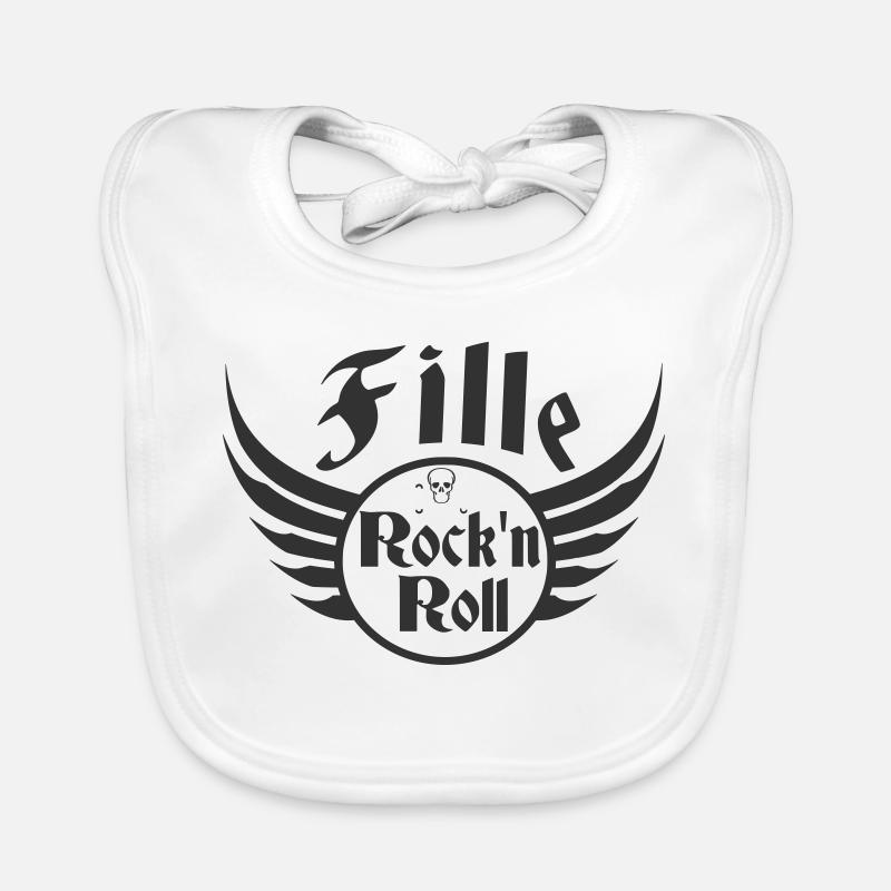 Fille Rock and Roll Crâne Ailes Bavoir bio Bébé