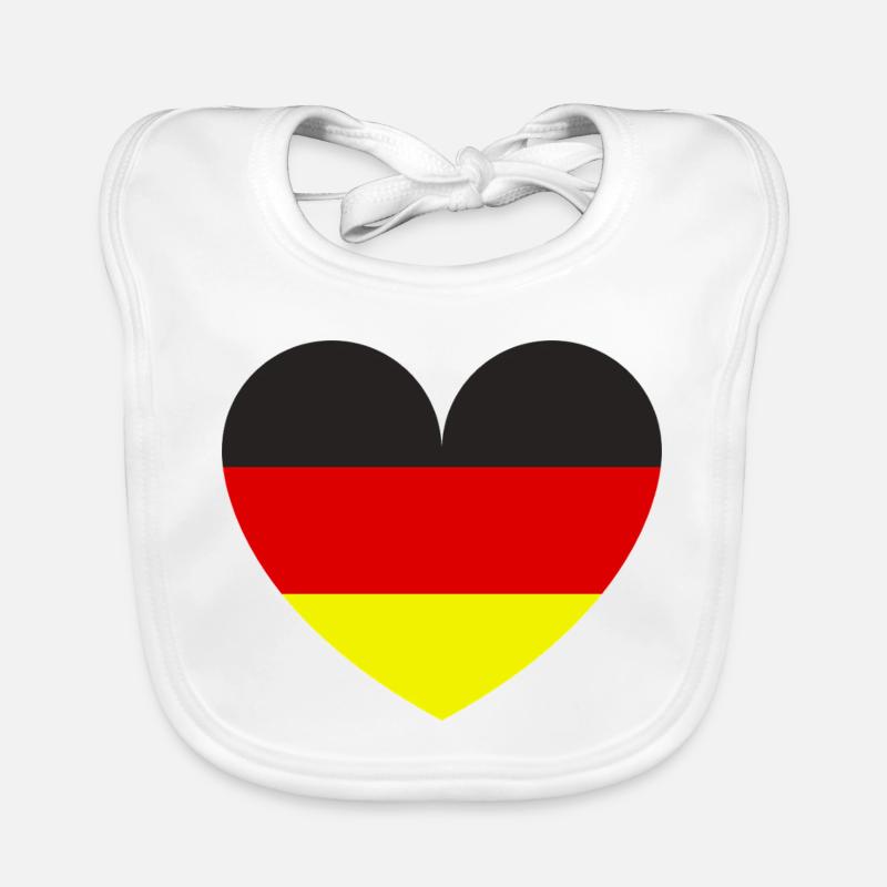 Drapeau allemand en forme de cœur Bavoir bio Bébé