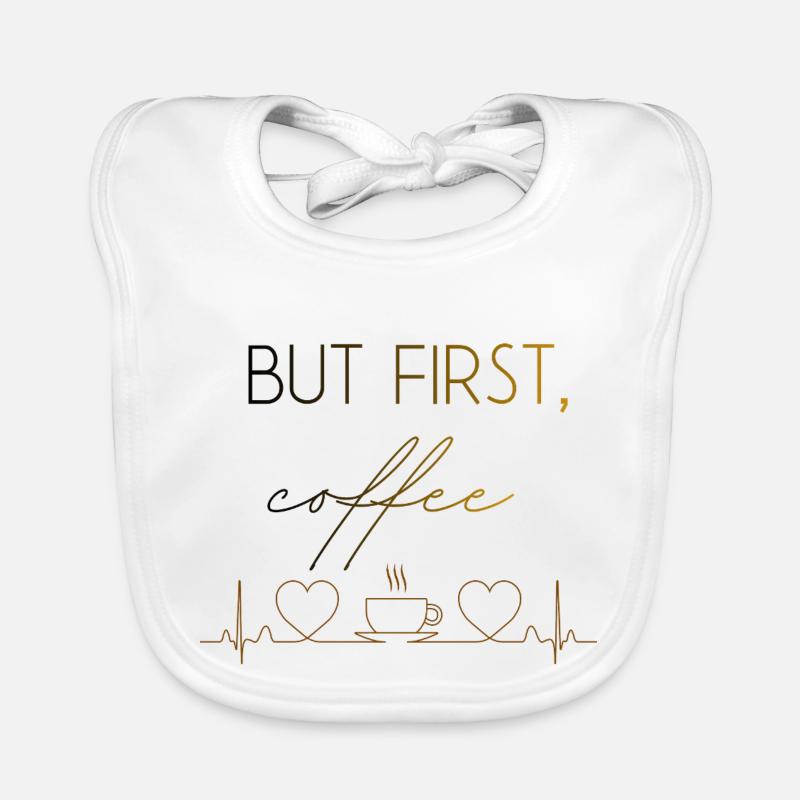 Aber der erste Kaffee-Herzschlag Baby Bio-Lätzchen