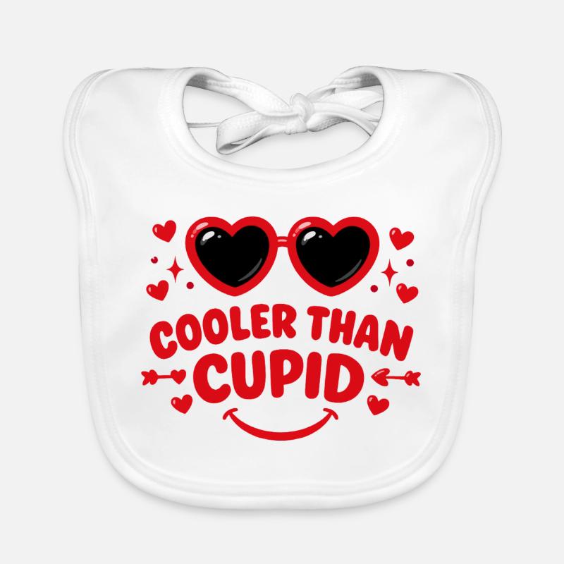Plus Cool que Cupidon Cœurs Rétro Bavoir bio Bébé