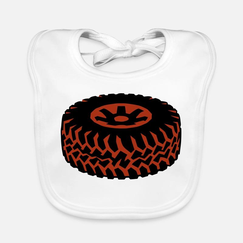 Offroad Tire Mud Tread Organic Baby Bibs
