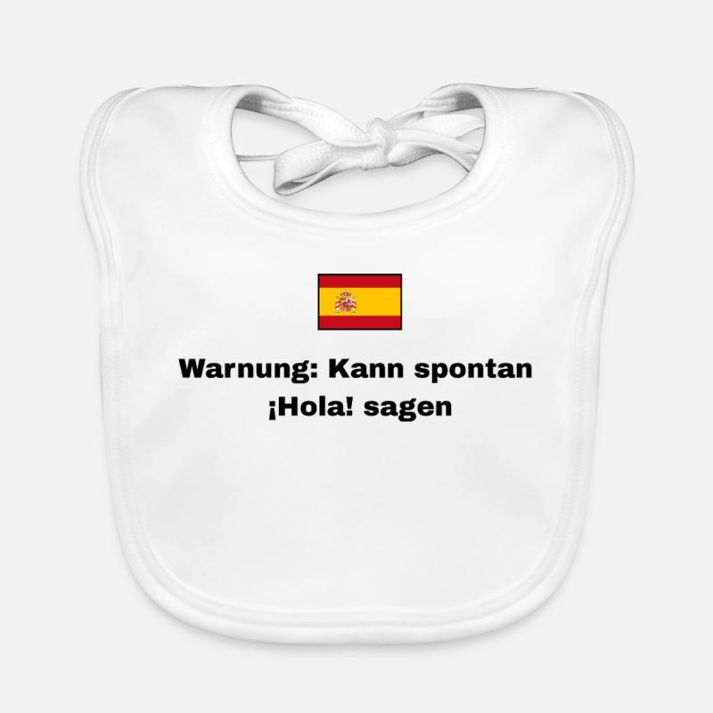 Spanien Flagge, Schwarze Schrift Baby Bio-Lätzchen