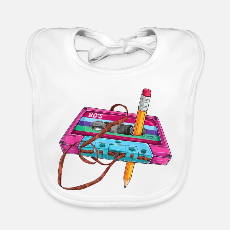 80er Kassette Stift Baby Bio-Lätzchen