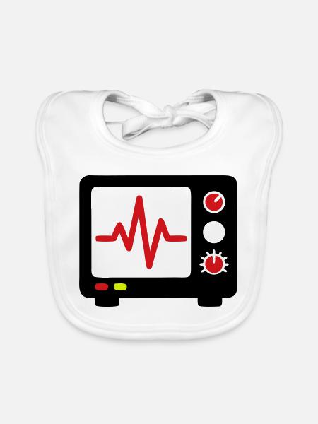 EKG Monitor Herzschlag Medizin - Baby Bio-Lätzchen - Weiß - Vorne