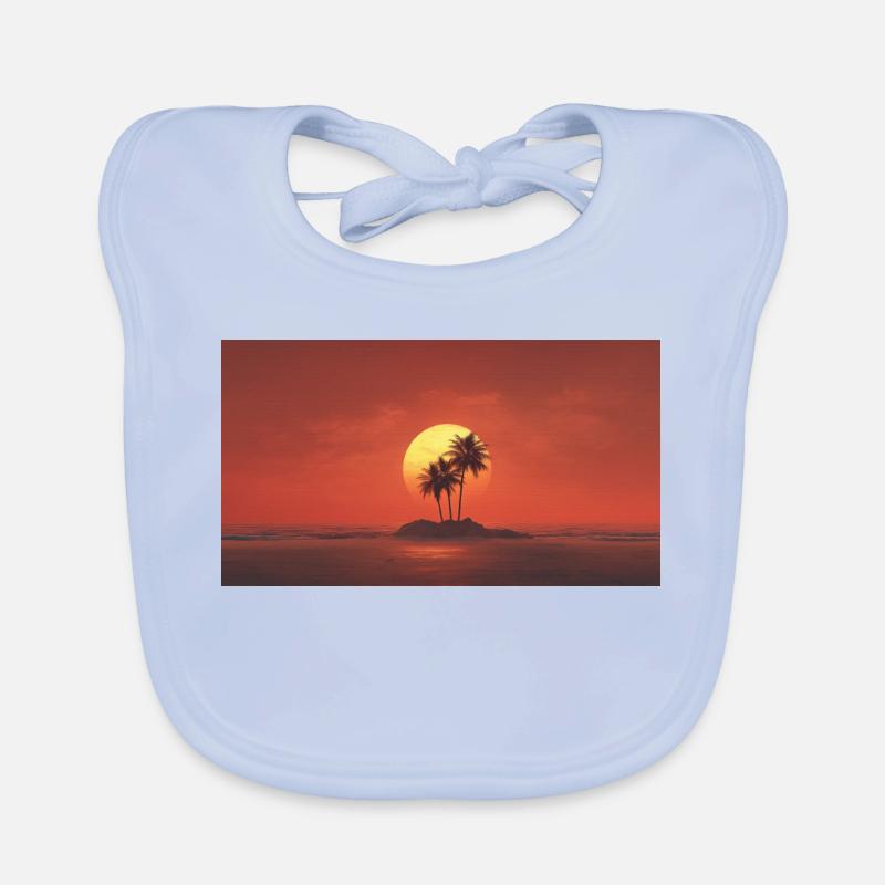 Sunset Palm Island Organic Baby Bibs