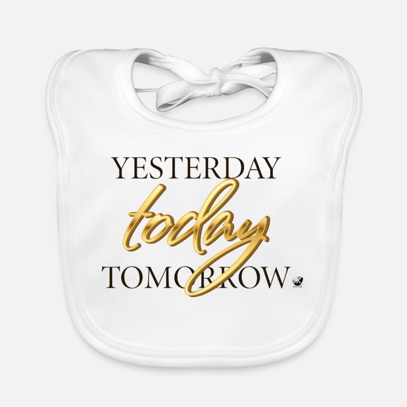 Yesterday, Today and Tomorrow lettering Organic Baby Bibs