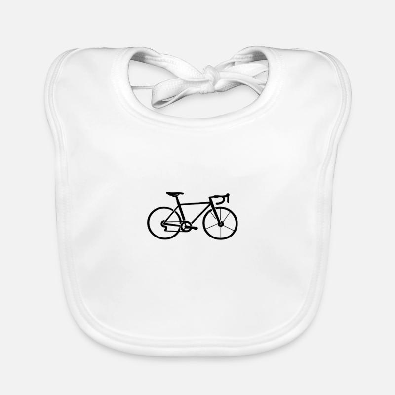 Bicycle Silhouette Line Design Organic Baby Bibs
