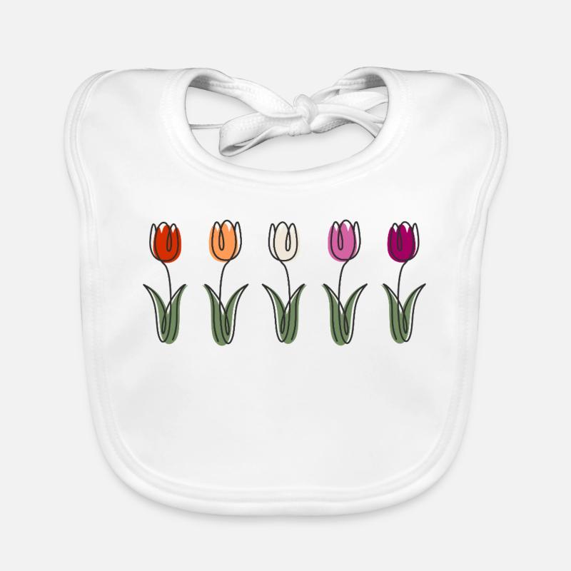 Tulpen in Farbvielfalt Blumendesign Baby Bio-Lätzchen
