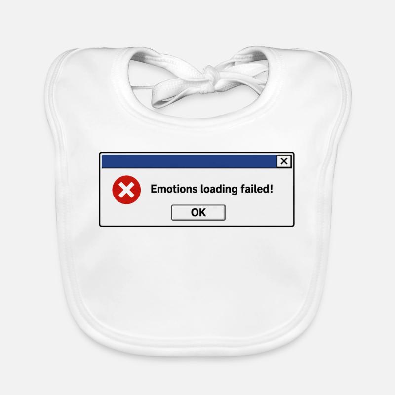 Emotions Loading Failed | Introvertierter Humor - Baby Bio-Lätzchen - Weiß