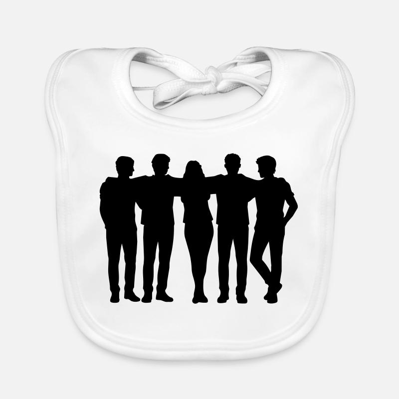 People Group Silhouette Friends Team Together Organic Baby Bibs