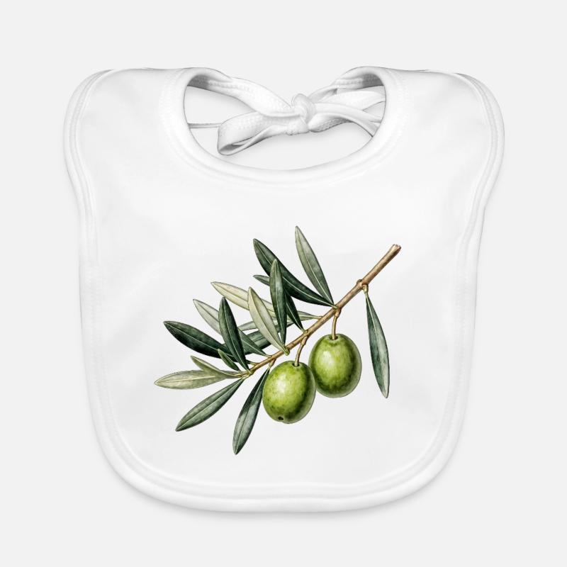 Botanischer Olivenzweig Baby Bio-Lätzchen