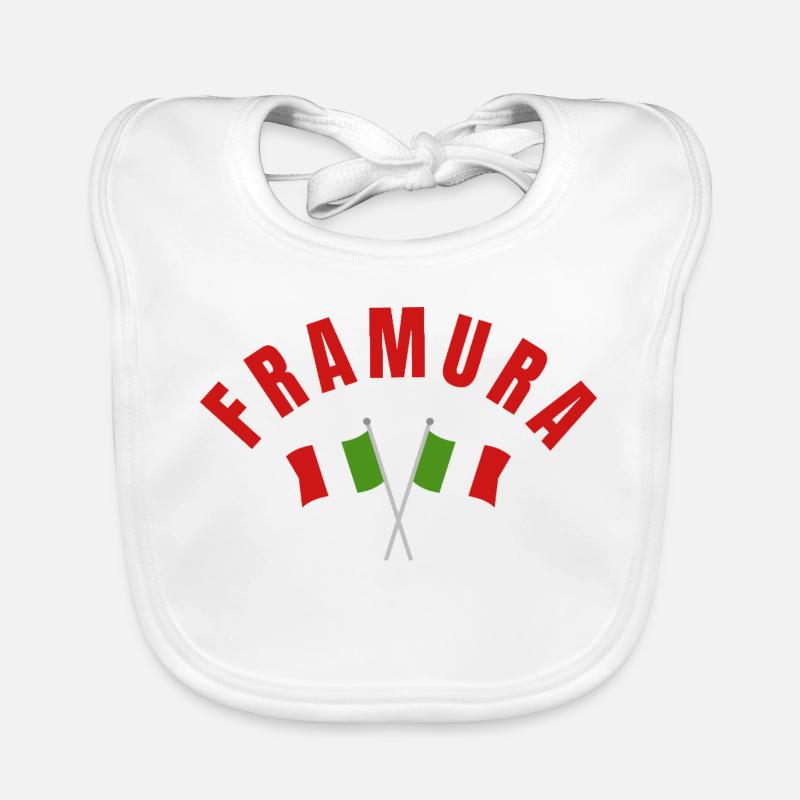 Arche de Framura avec drapeaux italiens croisés Bavoir bio Bébé