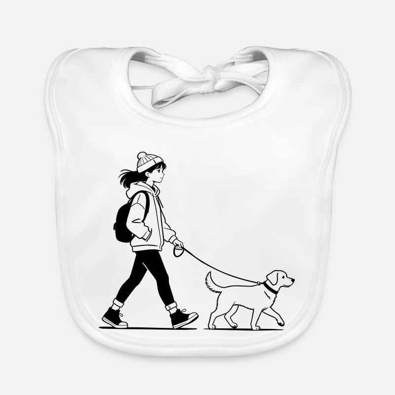 Dog walking Organic Baby Bibs