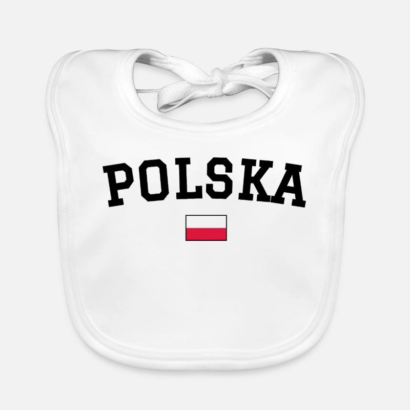 Polen Flagge Design Schwarz Baby Bio-Lätzchen