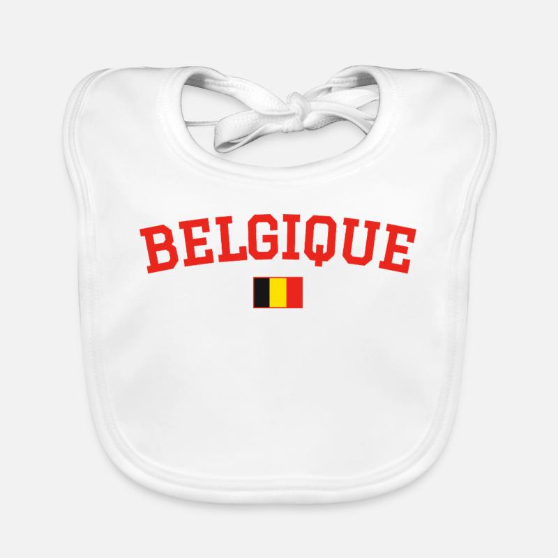 Belgium Flag Design Red Organic Baby Bibs