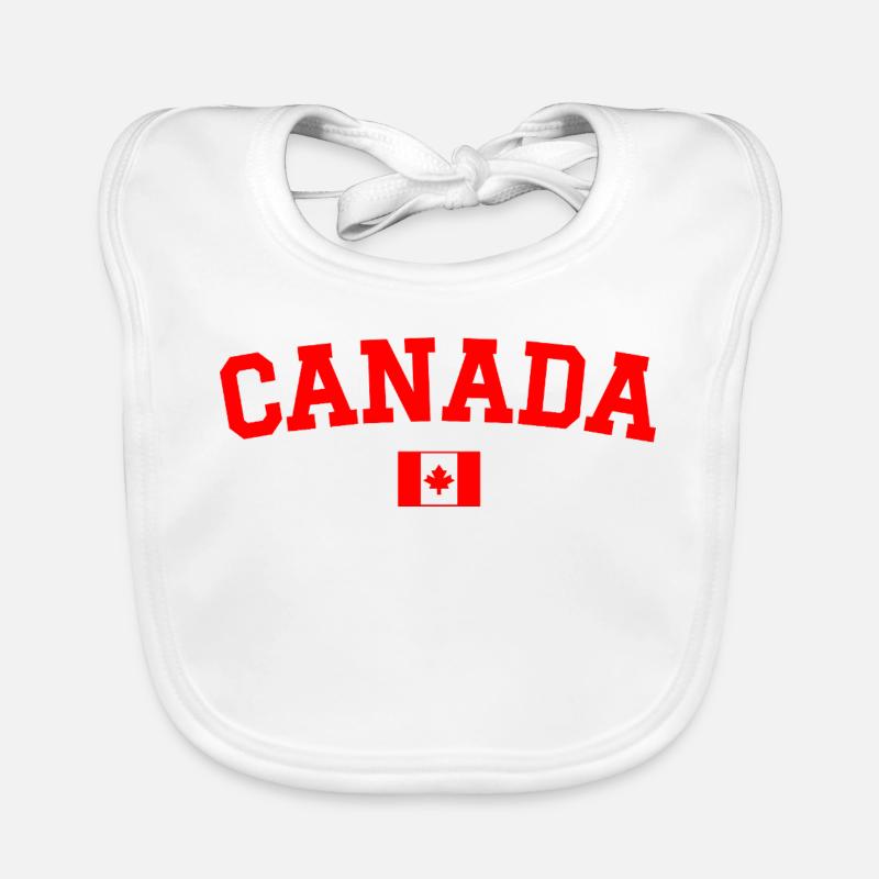 Drapeau du Canada Rouge Bavoir bio Bébé