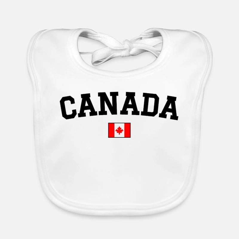 Drapeau du Canada Noir Bavoir bio Bébé