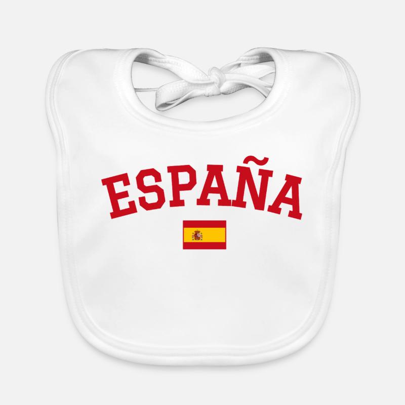 Spain Flag Design Red Organic Baby Bibs