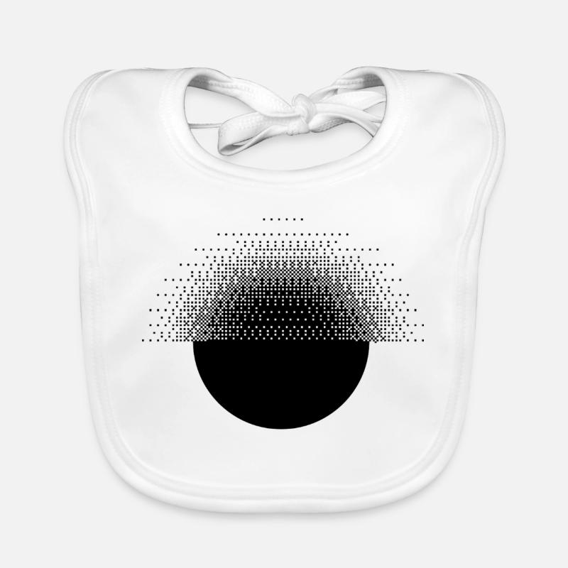 Bitmap Design of geometric and pixelated sunburst Organic Baby Bibs