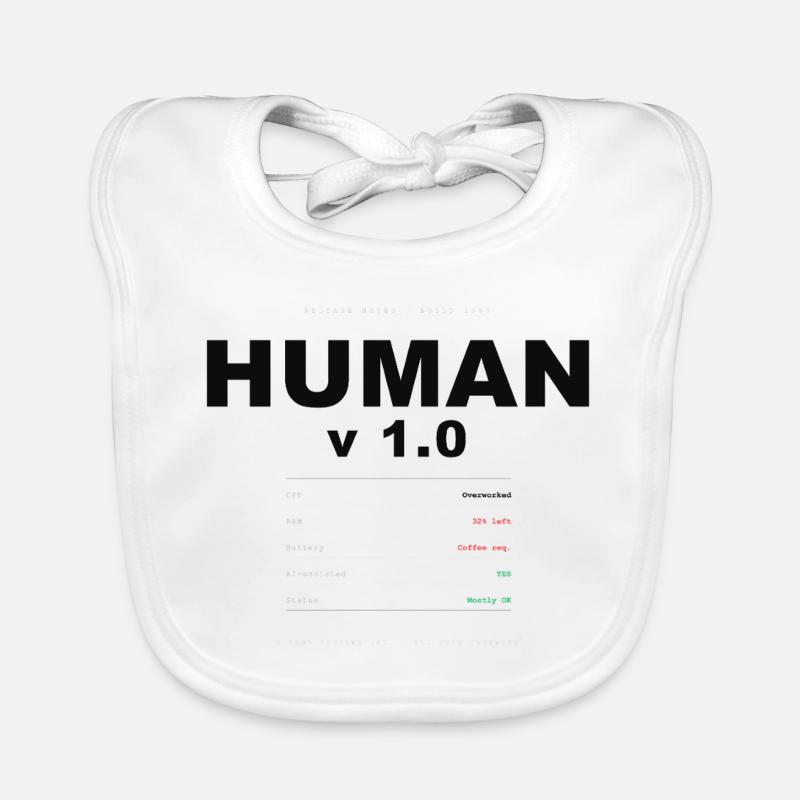 HUMAN V1.0 SPECS - Organic Baby Bibs - white