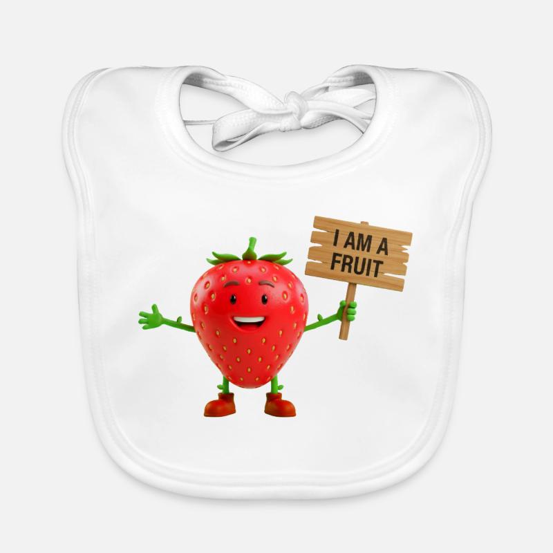 Strawberry with a sign Organic Baby Bibs