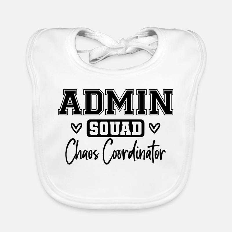 Admin Squad: Colored Retro Office Team Gift - Organic Baby Bibs - white