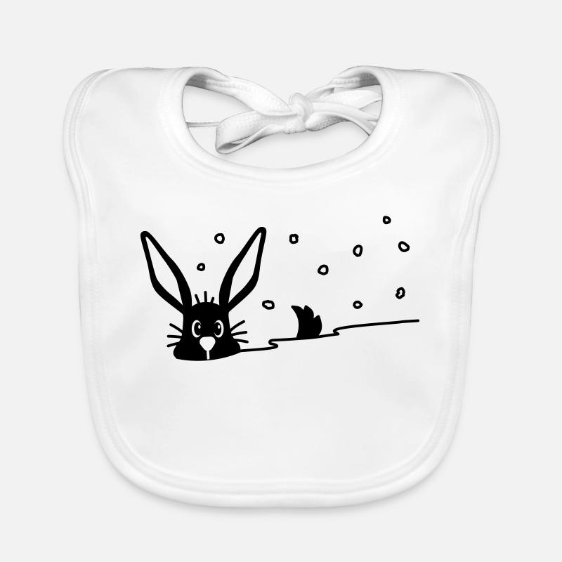 Un lapin mignon dans la neige Bavoir bio Bébé
