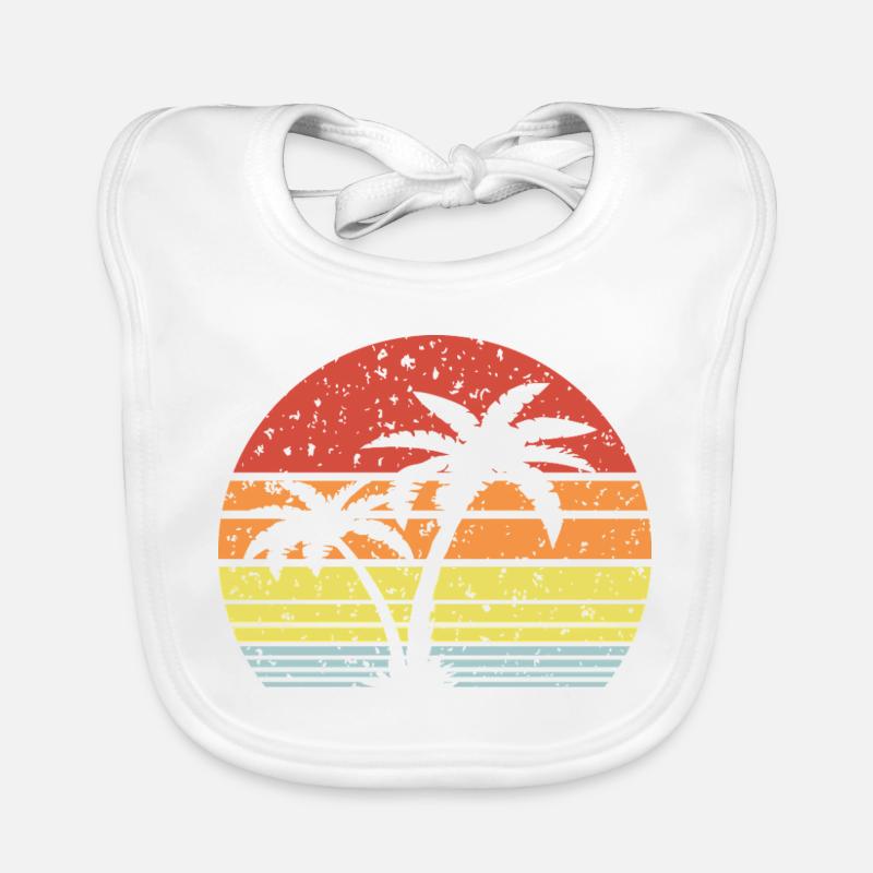 Palm Tree Retro Sun Bavoir bio Bébé
