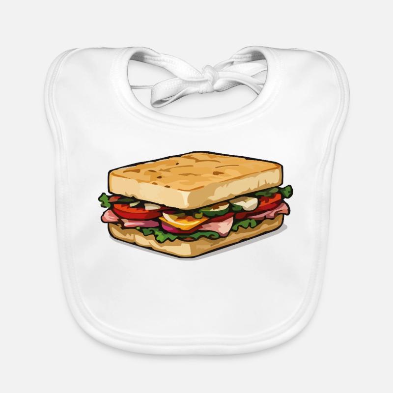 Savoury sandwich motif Organic Baby Bibs