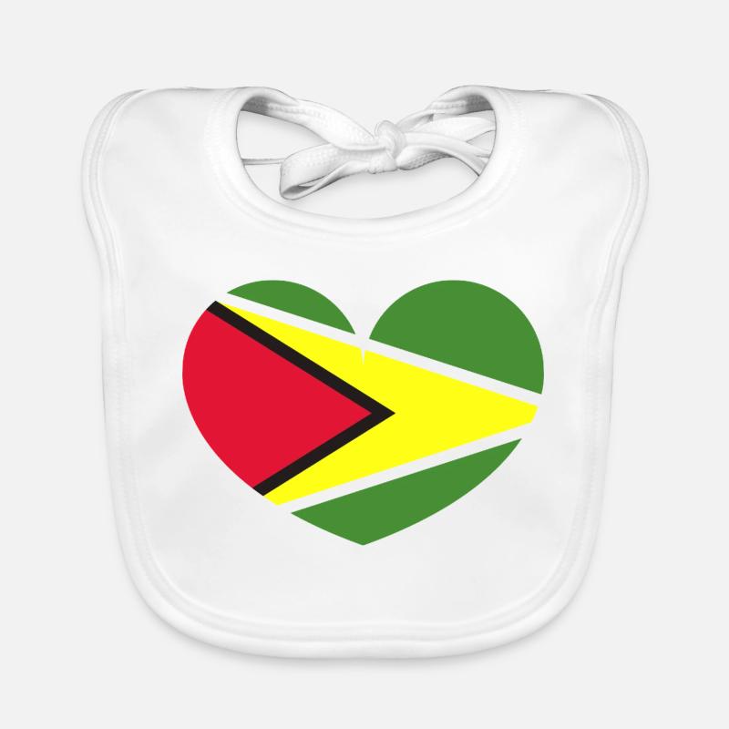 Drapeau du cœur du Guyana Bavoir bio Bébé