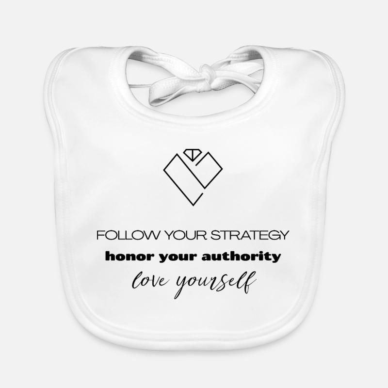 Strategy & Authority - Self-Love - Organic Baby Bibs - white