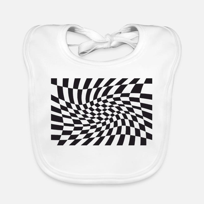 Warped Checker Optische Spirale Baby Bio-Lätzchen