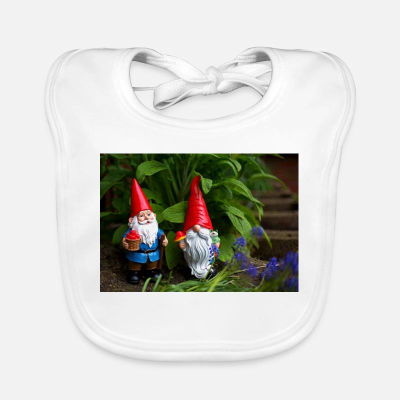 Nains de jardin dans le parterre Bavoir bio Bébé