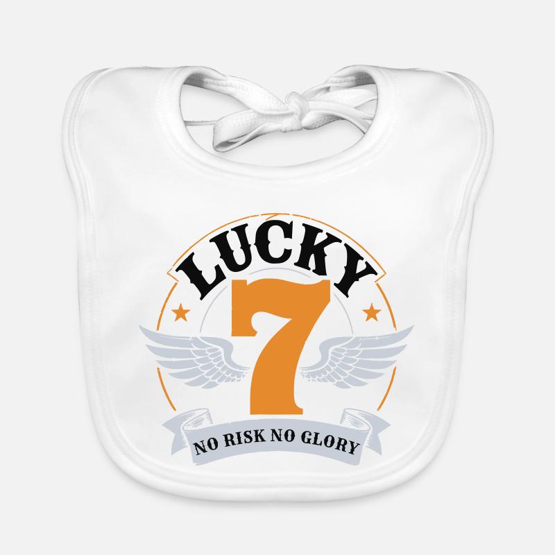 Badge de motard Lucky 7 – Sans risque, sans gloire Bavoir bio Bébé