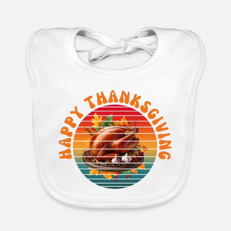 Joyeux Thanksgiving - Bavoir bio Bébé - blanc