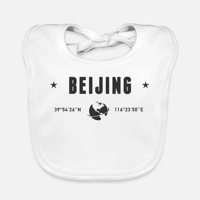 Beijing China Coordinates Planet Earth Organic Baby Bibs