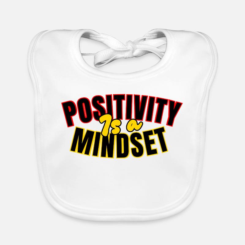 Positivity: mindset - Organic Baby Bibs - white